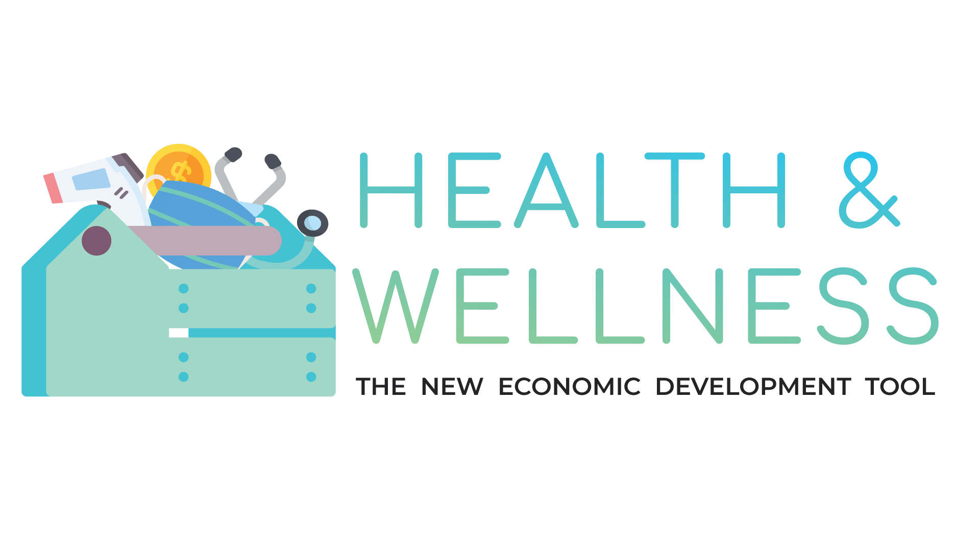 Health and wellness the new economic development tool graphic with toolbox